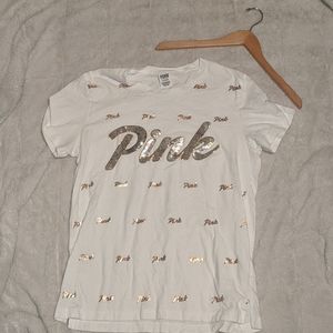 VS PINK Sequin Logo Tee